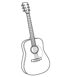 Coloring pages for musical instruments (objects) tons of free drawings to color. Online Coloring Pages Instrument Coloring Guitar Musical Instrument