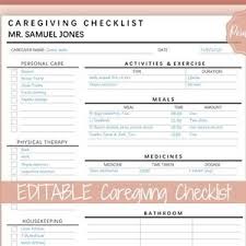 Elderly Care Caregiving Checklist Editable Printable Is Ideal Etsy Elderly Care Caregiver Elderly Caregiver