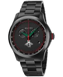 Gucci Men S Swiss Chronograph G Timeless Black Pvd Stainless Steel Bracelet Watch 44mm Ya126269 Gucci Erkek Kol Saatleri Saatler