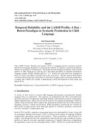 Pdf Temporal Reliability And The Larsp Profile A Test