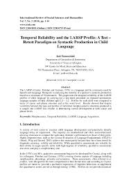 pdf temporal reliability and the larsp profile a test