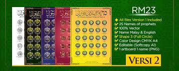 Berikut ini daftar 25 nama nabi dan rasul tersebut dan tulisan bahasa. Khat 25 Nama Nama Nabi Rasul Set Kaligrafi