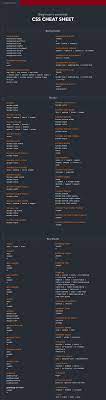 Beginners Essential Css Cheat Sheet Web Development Design Css Cheat Sheet Web Design