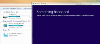 Check spelling or type a new query. We Can T Tell If Your Pc Has Enough Space To Continue Installing Microsoft Community