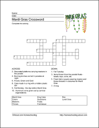 Learn About Mardi Gras With Free Printables Basic Geography Crossword Free Printable Crossword Puzzles