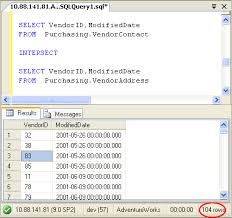 I want to import username from users table. Sql Server 2005 Difference Between Intersect And Inner Join Intersect Vs Inner Join Sql Authority With Pinal Dave