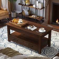 Product title yaheetech lift up top coffee table with under storage shelf modern living room furniture (espresso) average rating: Buy Rolanstar Coffee Table Lift Top Coffee Table With Drawers And Hidden Compartment Retro Central Table With Wooden Lift Tabletop For Living Room Espresso Online In Uae B08sbj45mn