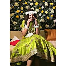 Yuvika came in to limelight with big boss 9. Happy Brides Make For Such Pretty Pictures Prince Narula Yuvika Chaudhary Yuvika In Lime Green Blouse And Ski Indian Bridal Outfits Bride Bridal Outfits