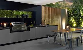 Cooking Fresh Is Easy In Modern Outdoor Kitchens Modern Outdoor Kitchen Outdoor Kitchen Design Outdoor Bbq Kitchen