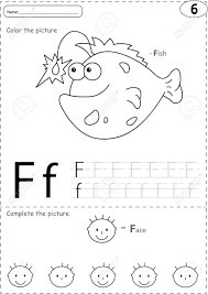 Printable coloring and activity pages are one way to keep the kids happy (or at least occupie. Cartoon Fish And Face Alphabet Tracing Worksheet Writing A Z Coloring Book And Educational Game For Kids Royalty Free Cliparts Vectors And Stock Illustration Image 52150371