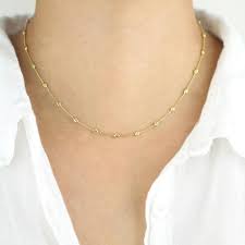 14k gold chain with picture pendant. 14k Gold Beads By Yard Necklace Bead Chain Necklace 14k Etsy In 2021 Gold Neck Chain Solid Gold Chains Gold Chain Necklace