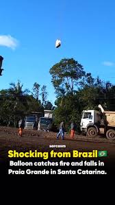 Devastating got air balloon tragedy in Brazil 🇧🇷, Heart-wrenching footage shows a balloon engulfed in flames plummeting in Santa Catarina. 8 lives tragically lost, 2 survivors💔, #sarcasm #reels ...