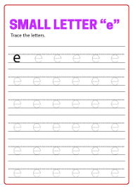 Letter e pictures coloring book for kids. Writing Small Letter E Lowercase Letter Tracing Worksheets For Preschool Kindergarten First Grade English Worksheets Schoolmykids Com