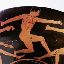 One of the ancient wonders was a statue of zeus at olympia, made of gold and ivory by a greek sculptor pheidias. Hixenbaugh Ancient Art Presents A Greek Red Figure Kylix Depicting Olympic Long Jumpers