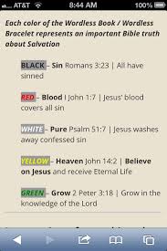 Wordless Book Color Meanings With Scriptures Wordless Book Book Meaning Bible Teaching Ideas
