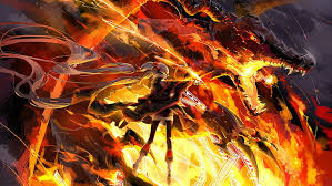 Full color custom printed playmat. Hd Wallpaper Manga Anime Girls Dragon Pixiv Fantasia Fire Dragon Wallpaper Flare