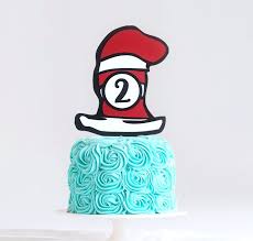 Cat In The Hat Custom Age Cake Topper Dr Seuss Toppers Thing 1 Thing 2 Cake Topper Dr Seuss Party De Seuss Party Decorations Seuss Party Seuss Baby Shower