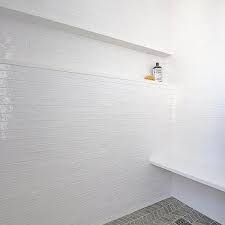 Honed large chevron pattern wood marble mosaic tile herringbone. Modern Guest Bathroom Large Shower Tiles Design Ideas