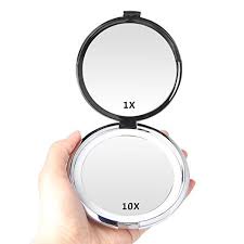 Compact Mirror E Yobe 1x 10x Lighted Magnifying Mirror 4 13 Inches Travel Makeup Mirror Daylight Led Co Travel Makeup Mirror Makeup Mirror Magnifying Mirror