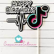Tik Tok Cake Topper Tik Tok Birthday Party Tik Tok Decorations App Birthday Party Social Media Party Birthday Party For Teens Birthday Cake Toppers Happy Birthday Cake Topper