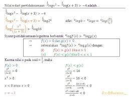 Maybe you would like to learn more about one of these? Soal Dan Pembahasan Pertidaksamaan Logaritma 1 3 Istana Mengajar