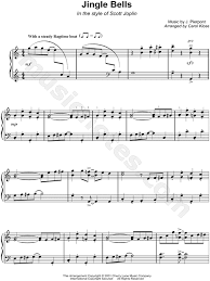 James Pierpont Jingle Bells In The Style Of Scott Joplin Sheet Music Piano Solo In C Major Transposable Download Print Sheet Music Joplin Piano Music