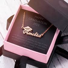 All orders are custom made and most ship worldwide within 24 hours. Personalized Bachelor Cap Name Necklace Graduation Gifts