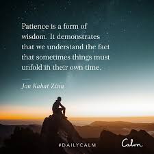 Daily Calm Quotes Patience Is A Form Of Wisdom It Demonstrates That We Understand The Fact That Sometimes Things Must Calm Quotes Daily Calm Wisdom Quotes