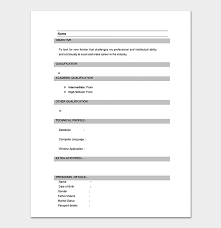Resume Template For Freshers 18 Samples In Word Pdf Foramt