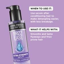Whether you find yourself with dry ends or need to give your hair a little more nourishment, this dry oil will help your hair look frizz free and soft just like it did on to help tame frizz and add shine, apply a few drops of oil to palm and rub hands together. John Frieda Frizz Ease Extra Strength 6 Effects Serum 1 69 Oz Cvs Pharmacy