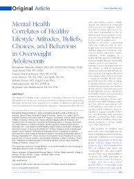 Vegetables, fruits, and nuts are . Pdf Mental Health Correlates Of Healthy Lifestyle Attitudes Beliefs Choices And Behaviors In Overweight Adolescents Stephanie Kelly Dianne Morrison Beedy Diana Jacobson And Hugh Crean Academia Edu