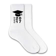 New Design For 2017 A Great Graduation Gift Idea Our Made To Order 1 X2f 2 Cushion Crew And No Shows Socks Are D Personalized Socks Crew Socks No Show Socks