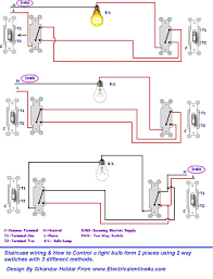 Here we can control a bulb from two different places by the second terminals of both switches are connected to the bulb to provide live line supply while the. Do Staircase Wiring With 3 Different Methods Electrical Online 4u Electrical Tutorials Home Electrical Wiring Light Switch Wiring Electrical Wiring