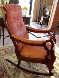 antique 19th century mahogany swan armed rocking chair no reserve i want this soooo bad sillas