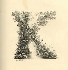 The ligatures æ and œ were until the 19th century (slightly later in . Letterology A Mid 19th C Landscape Alphabet Alphabet Lettering Alphabet Landscape