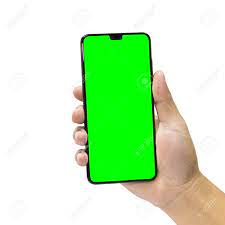 Buy boy holding his smartphone with green screen scrolling touching screen by allarudenko on videohive. Man Holding A Black Mobile Phone With Green Screen Isolated On Stock Photo Picture And Royalty Free Image Image 115495757