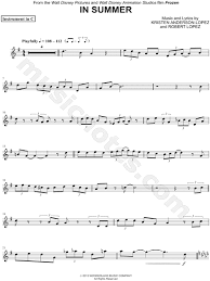 Contains printable sheet music plus an interactive, downloadable digital sheet music file. In Summer C Instrument From Frozen Sheet Music Flute Violin Oboe Or Recorder In G Major Download Print Sku Mn0135216