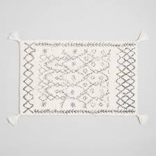 Black And White Bathroom Mat Sets Oversized Ivory And Black Moroccan Tassel Bath Mat World Market In 2020 Bath Rugs Sets Bath Rugs Bath Mat