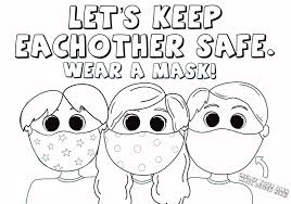 Educational coloring pages will help you to effectively learn foreign languages and develop numerous natural skills and abilities, such as dexterity, planning, patience, persistence, or perceptiveness. Kids Wearing Face Masks Coloring Page Love Woolies