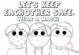 To download our free coloring pages, click on the smiley face you'd like to color. Kids Wearing Face Masks Coloring Page Love Woolies