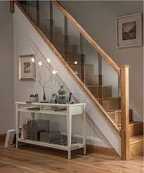 Axxys Reflections Oak And Glass 12 Step Staircase And Landing Balustrade Kit Modern Staircase Staircase Design Modern Stairs