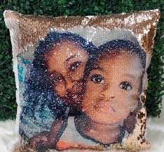Custom Sequin Photo Pillow