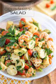 Pour into a serving bowl. Simple Cold Shrimp Salad The Healthy Foodie