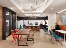 Perkins Will Expands And Enlivens Dropbox Headquarters In Austin Eames Side Chair Office Pantry Interior Design