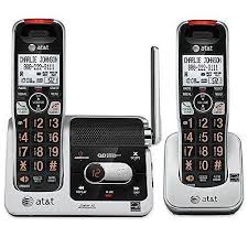 2 Cordless Handsets Home Phone Answering System Dect 6 0 At T Lcd Display Black Att