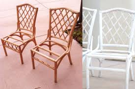 Sarah M Dorsey Designs Refinishing Rattan Chairs Tutorial Rattan Chair Rattan Outdoor Furniture Chippendale Chairs