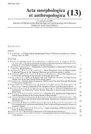 Acta morphologica "14 et anthropologica