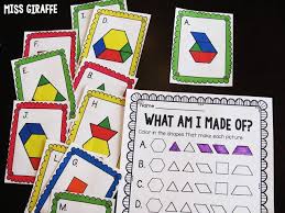 Simply download pdf file with i spy printables and you are ready to count and play with cute animals like elephants, giraffe, alligators. Composing Shapes In 1st Grade Kindergarten Geometry Miss Giraffe 1st Grade Math