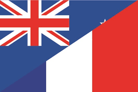 Die farben der flagge sind blau, rot, weiß. Flagge Neuseeland Frankreich