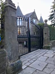 Their landscaping and gardening services include garden walls, turfing, gates, fences, decking, tree. Automatic Wrought Iron Swing Gates With Reproduction Heads Edinburgh Scotland Iron Gates Driveway Wrought Iron Driveway Gates Wrought Iron Gates